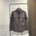 Stone Island Crinkle Nylon Overshirt with Flap Chest Pockets and Compass Badge