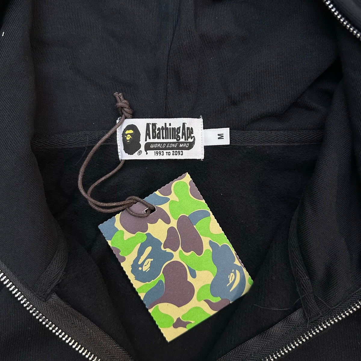 BAPE A Bathing Ape FW24 Ape Head Badge Full-Zip Hoodie — Black