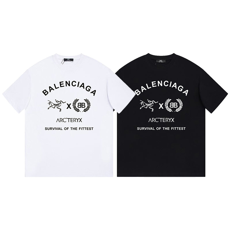 Balenciaga X Arc'teryx Co‑Branded "Survival Of The Fittest" Graphic Short‑Sleeve T‑Shirt Unisex