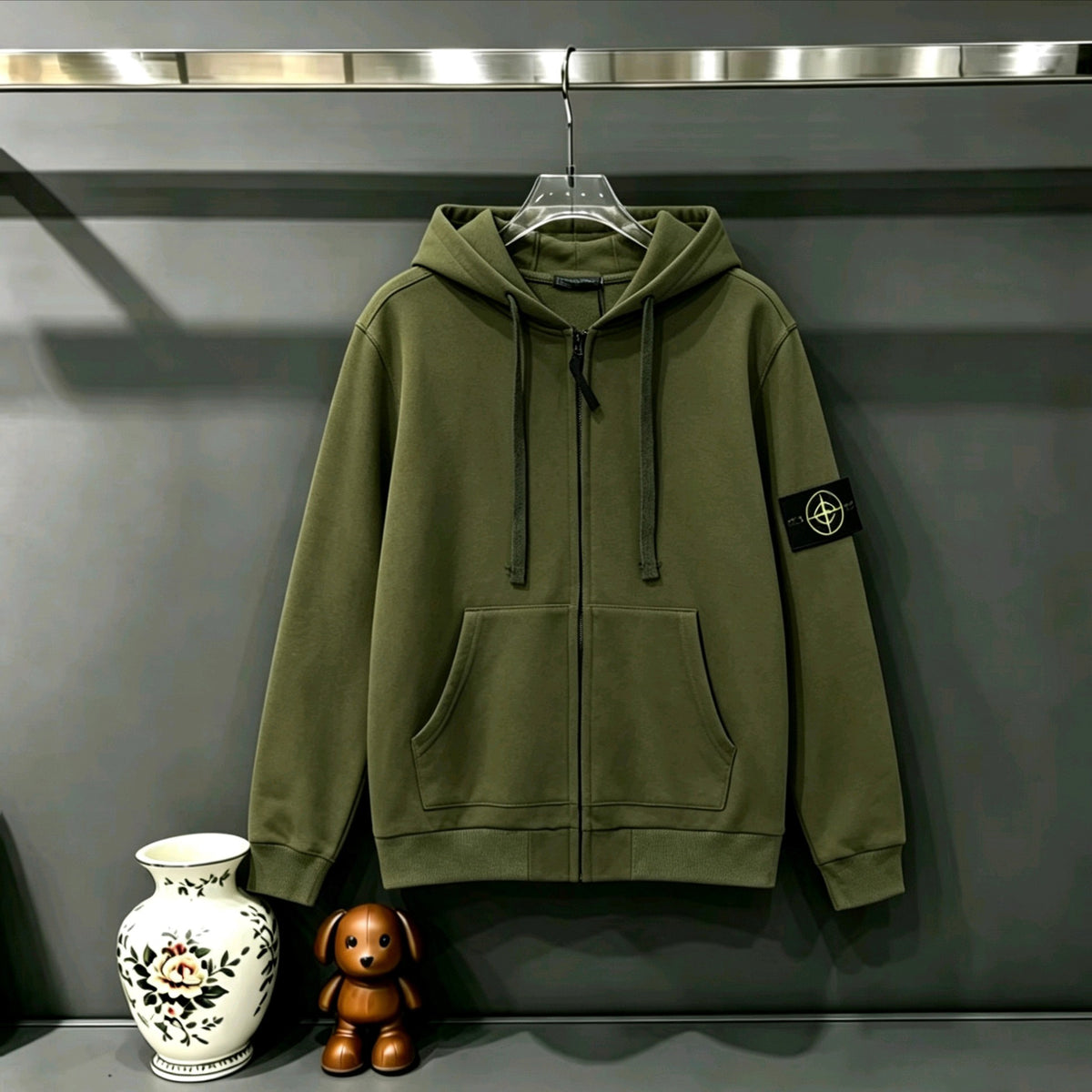 Stone Island Classic Compass Badge Full-Zip Hoodie Sweatshirt - 11 Colors