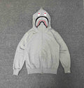 BAPE Solid Shark Full-Zip Hoodie - Gray / Black