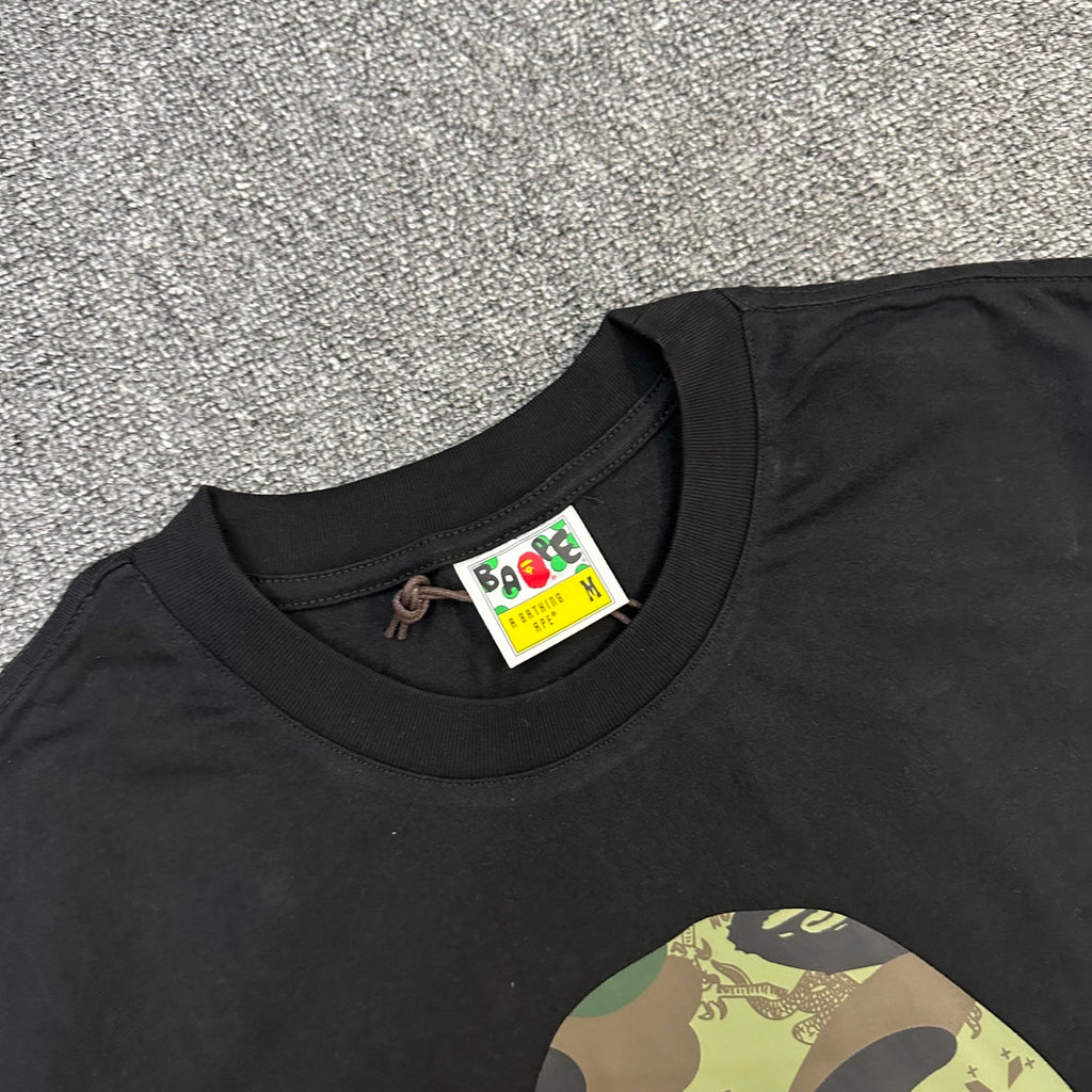 BAPE × CLOT SS25 Camo Monogram Ape Head Oversized Heavyweight Unisex T-Shirt