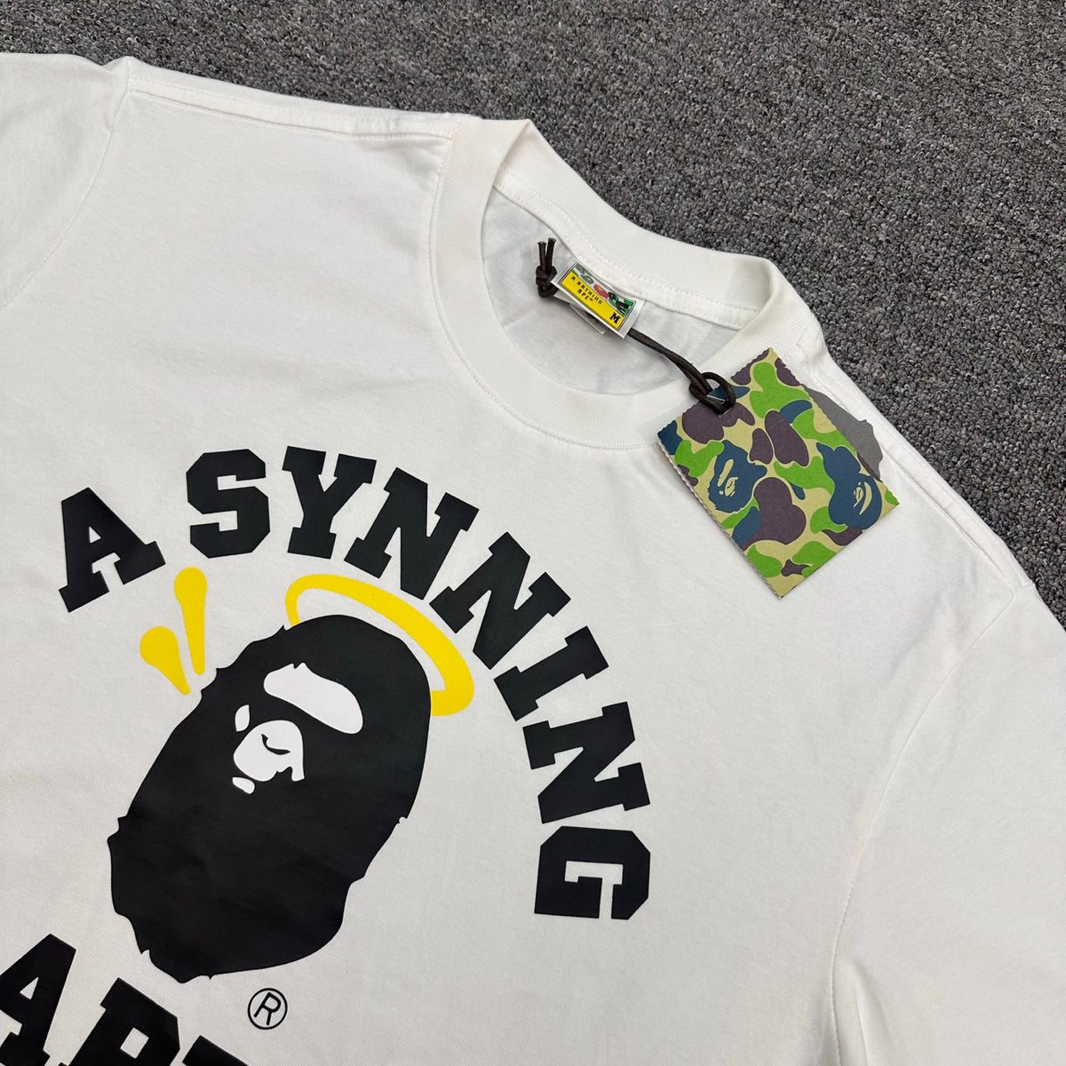 BAPE SS26 A Synning Ape Halo College T-Shirt