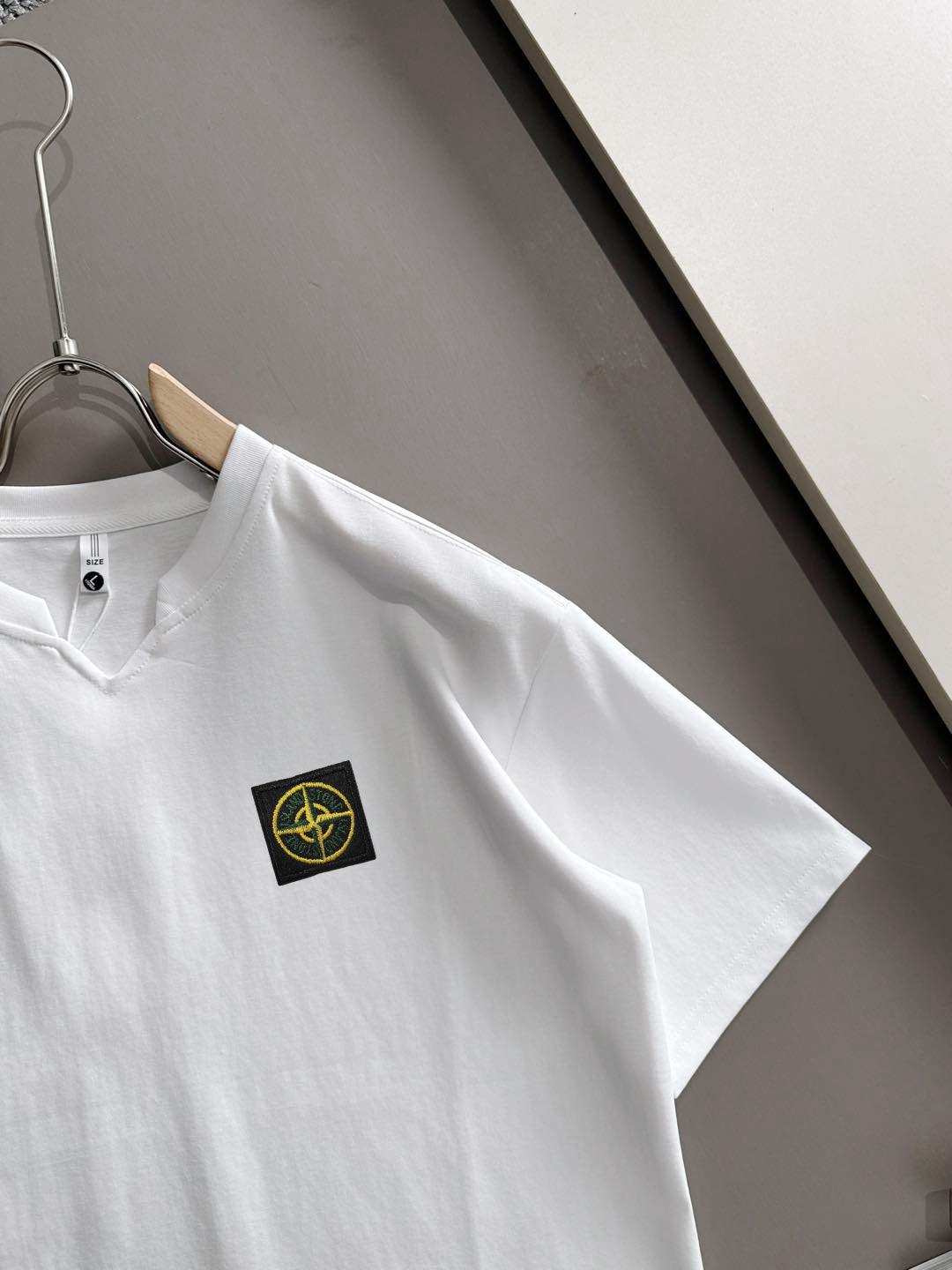 Stone Island Heavyweight Cotton Crew Neck T-Shirt with Left Chest Compass Badge