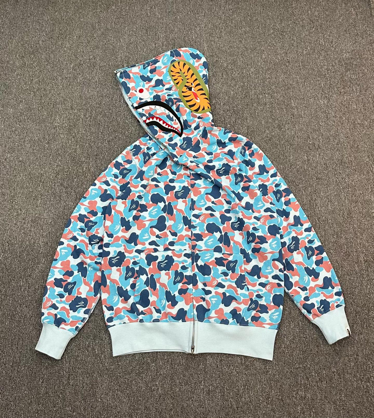 BAPE PA Series Coral Blue ABC Camo Shark Full-Zip Hoodie - Hangzhou City Limited