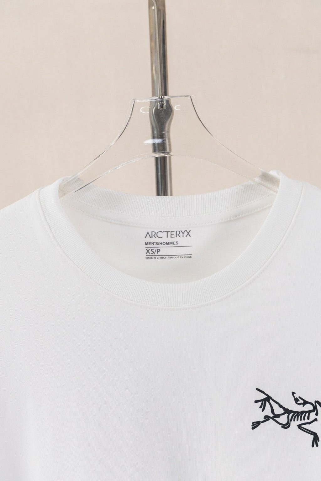 Arc'teryx White Short Sleeve Tee Back Large Skeleton Bird Grid Graphic Casual Top