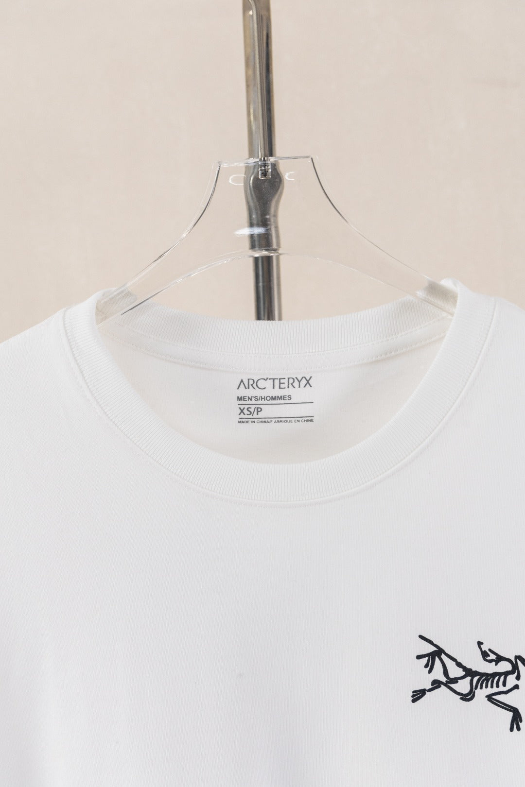 Arc'teryx White Short Sleeve Tee Back Large Skeleton Bird Grid Graphic Casual Top