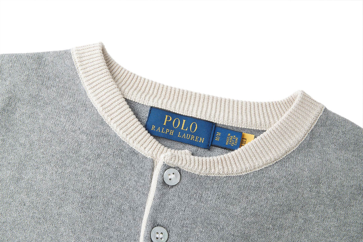 Polo Ralph Lauren Men’s Short‑Sleeve Henley Knit Shirt, Contrast‑Trim Collar