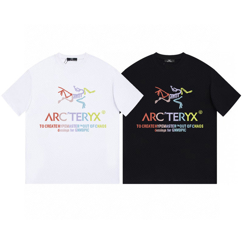 Arc'teryx Multicolor Fossil‑Bird Graphic Letter Print Short‑Sleeve T‑Shirt
