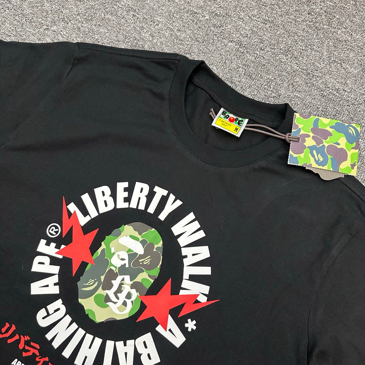 BAPE x Liberty Walk SS26 Badge T-Shirt - Black / White