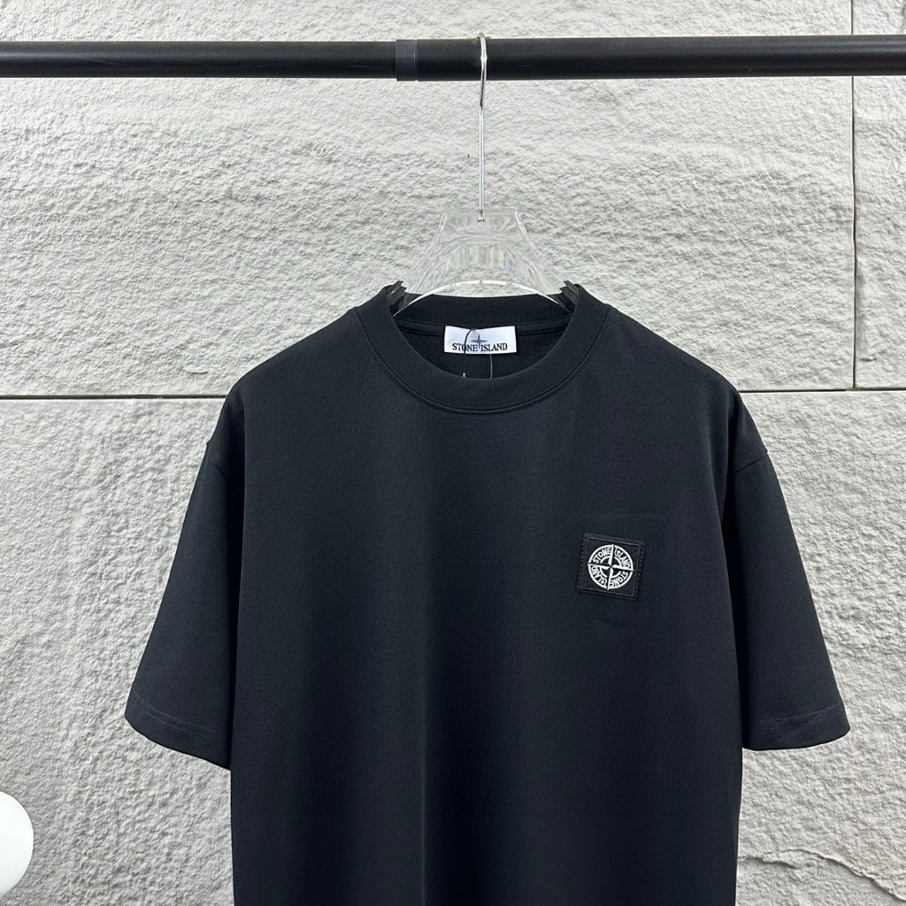 Stone Island Classic Compass Rose Woven Appliqué Badge T-Shirt - Left Chest Patch