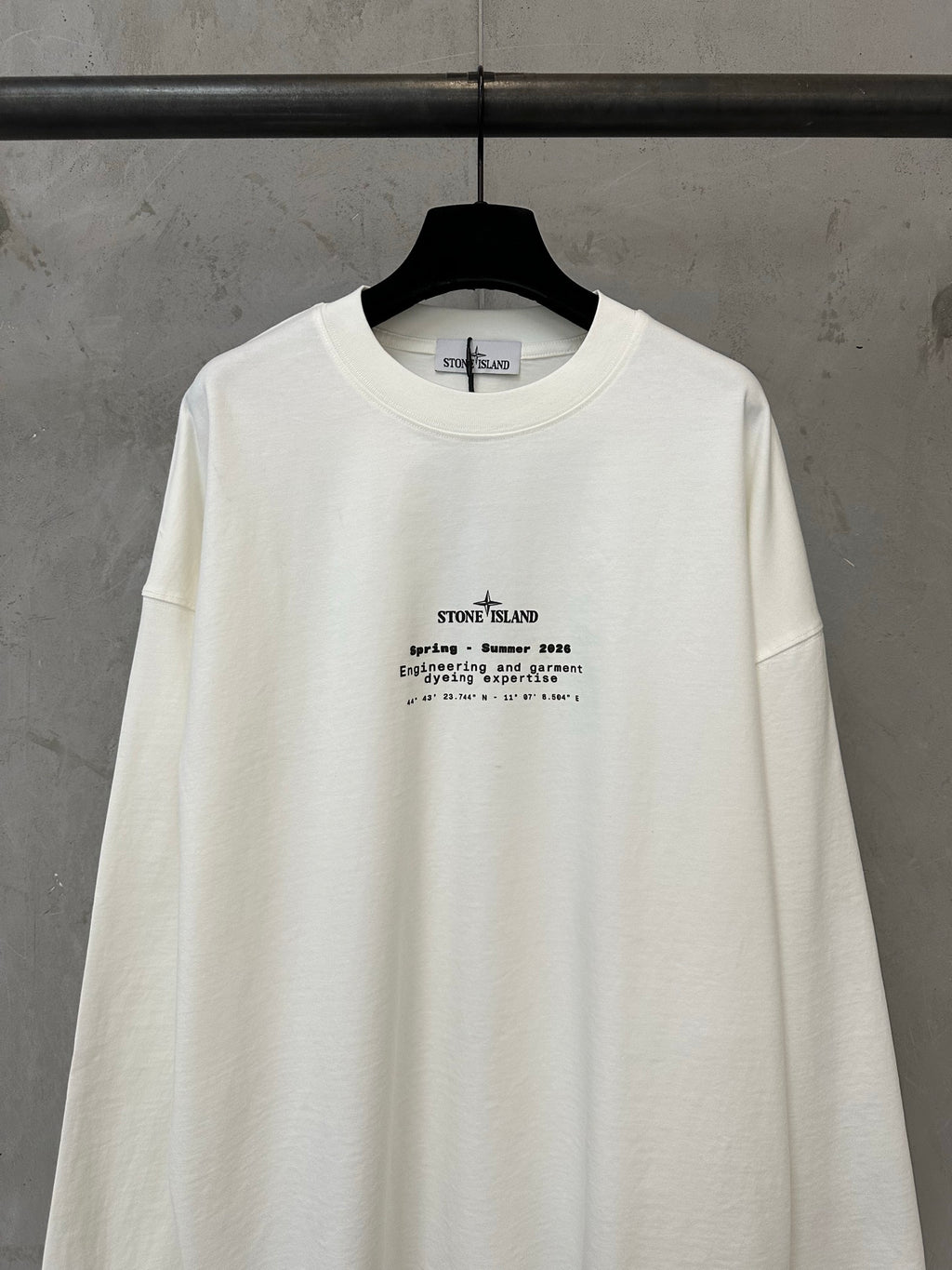 Stone Island Spring Summer 2026 Archive Text Print Long Sleeve Tee - 2 Colors