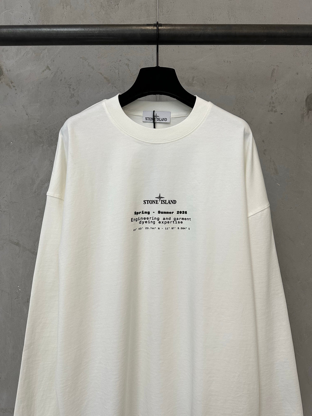 Stone Island Spring Summer 2026 Archive Text Print Long Sleeve Tee - 2 Colors