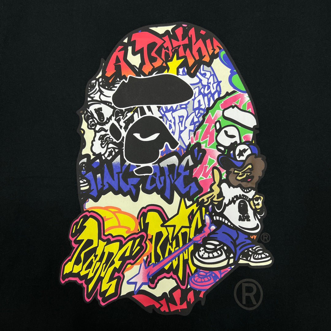 BAPE Graffiti Tag Multi-Colour Ape Head Full-Fill Print Tee Oversized Unisex T-Shirt