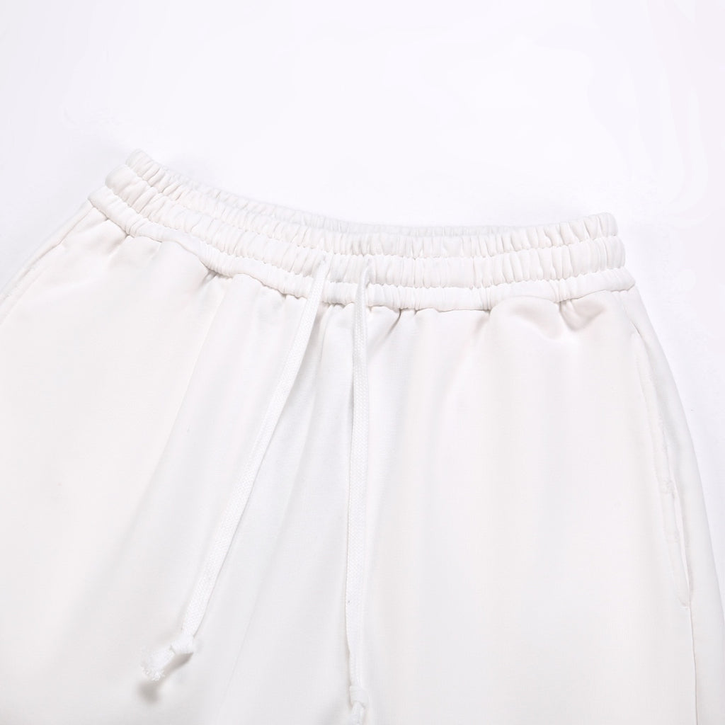 Stone Island Washed Cotton Fleece Shorts with Tonal Embroidered Compass Badge and Raw Cut Hem