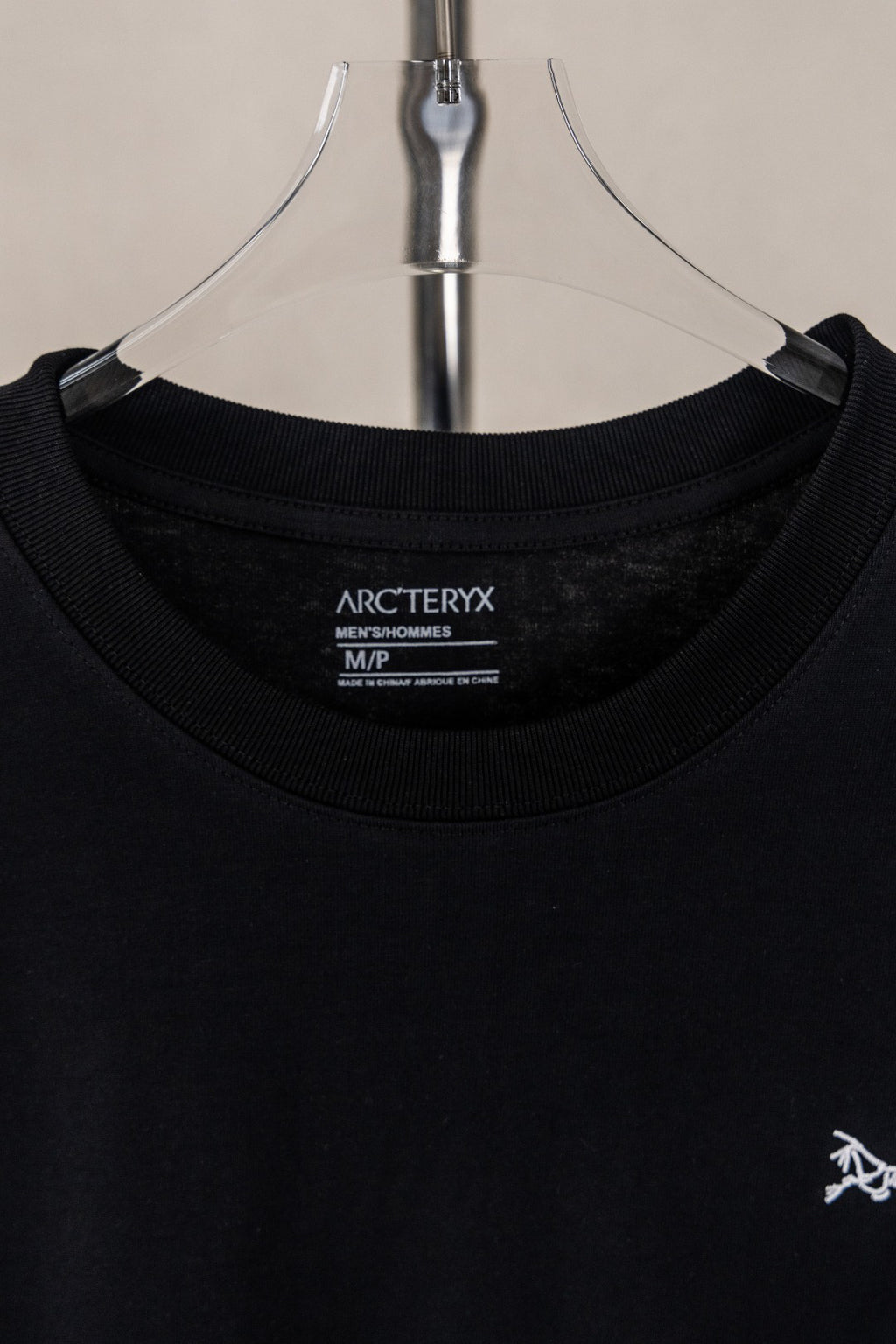 Arc'teryx Spring Summer Black Casual Tee Contrast Stitching Bird Logo Short‑Sleeve T‑Shirt