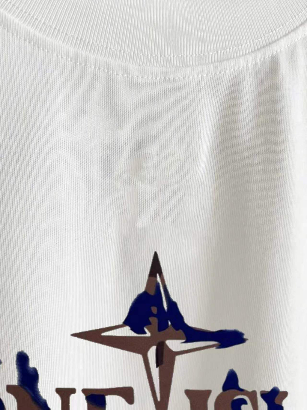 Stone Island Distressed Ink-Wash Compass Star Wordmark Print T-Shirt