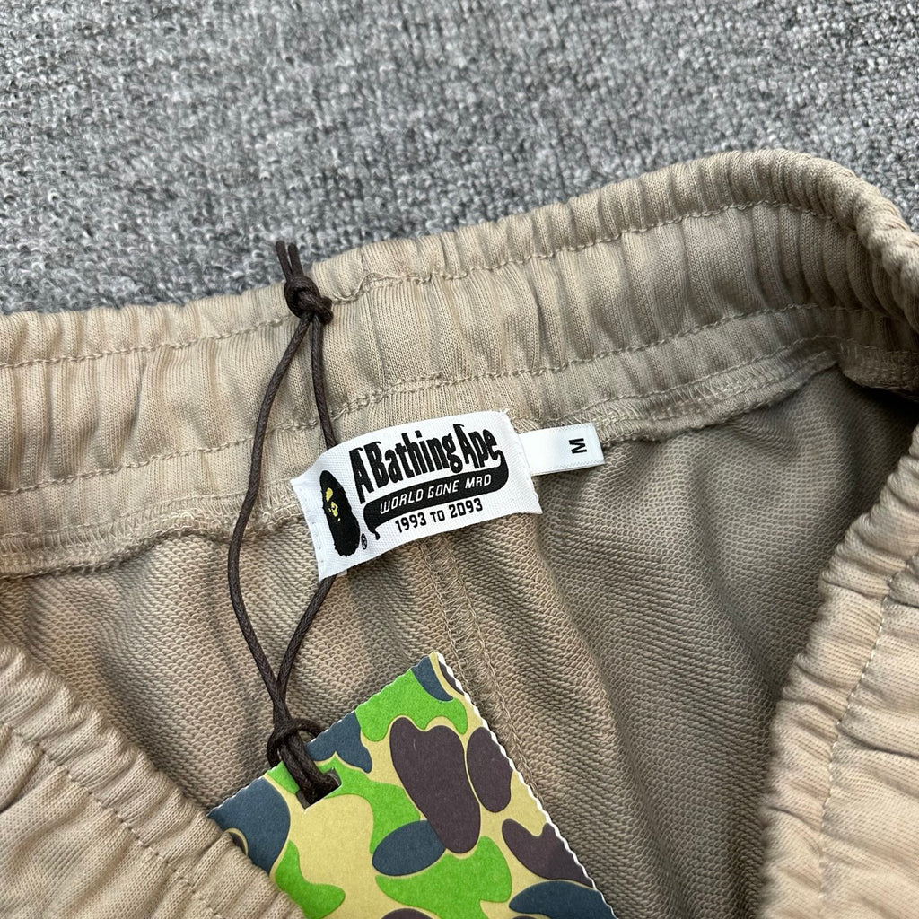 A Bathing Ape Tone-on-Tone Ape Head Embroidered Shorts