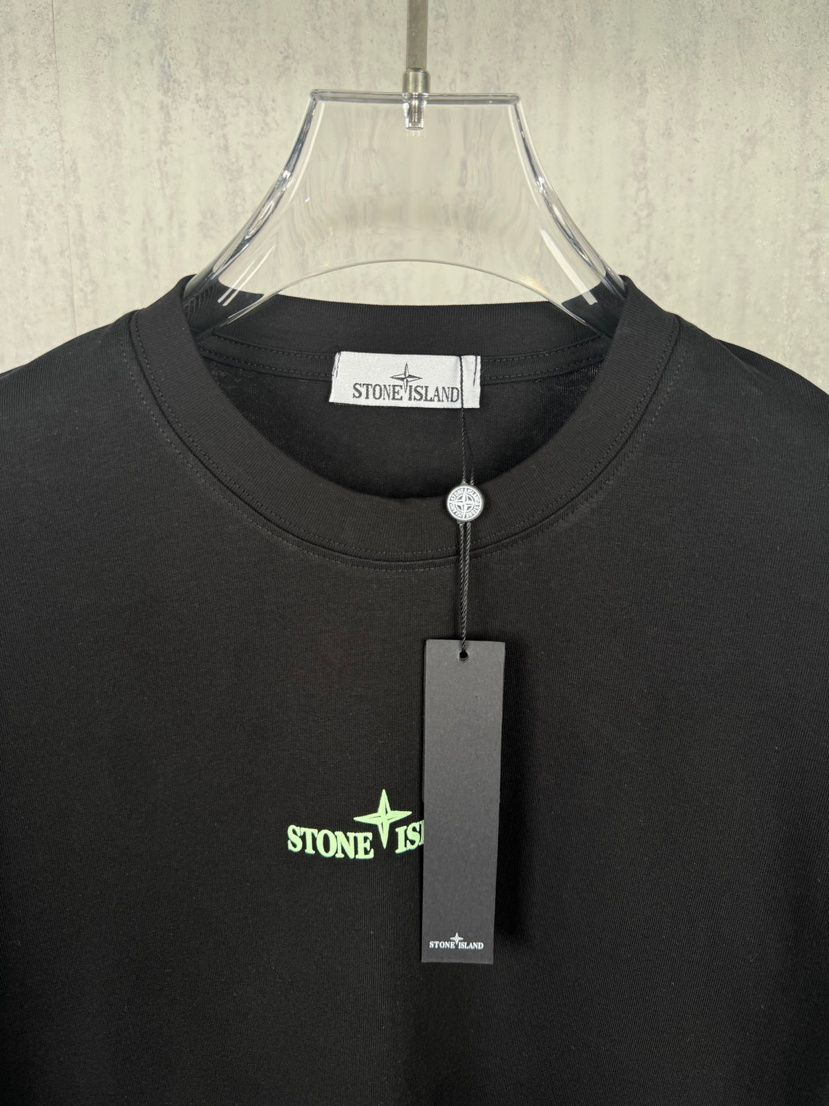 Stone Island Essentials Small Green Compass Logo Print Crew Neck T-Shirt