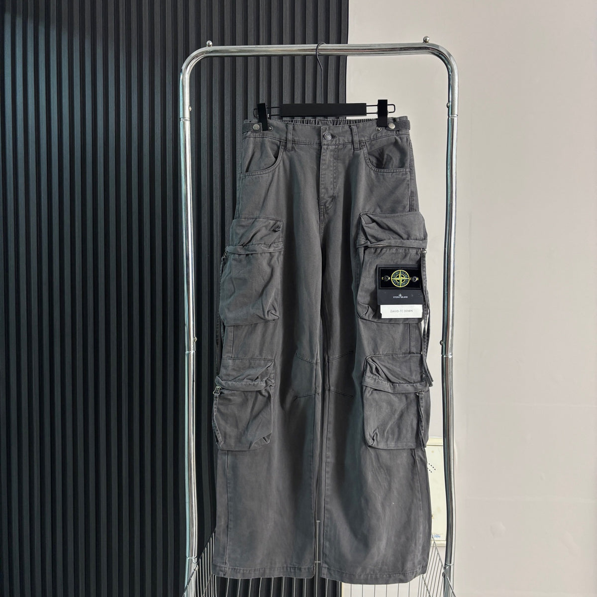 Stone Island Multi-Pocket Straight Cargo Parachute Pants with Compass Badge - 3 Colors