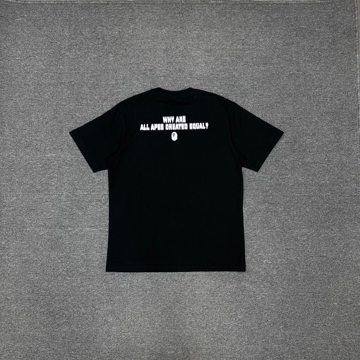 BAPE SS25 Pixel Font "Why Are All Apes Created Equal?" Double-Sided Oversized Heavyweight Unisex T-Shirt