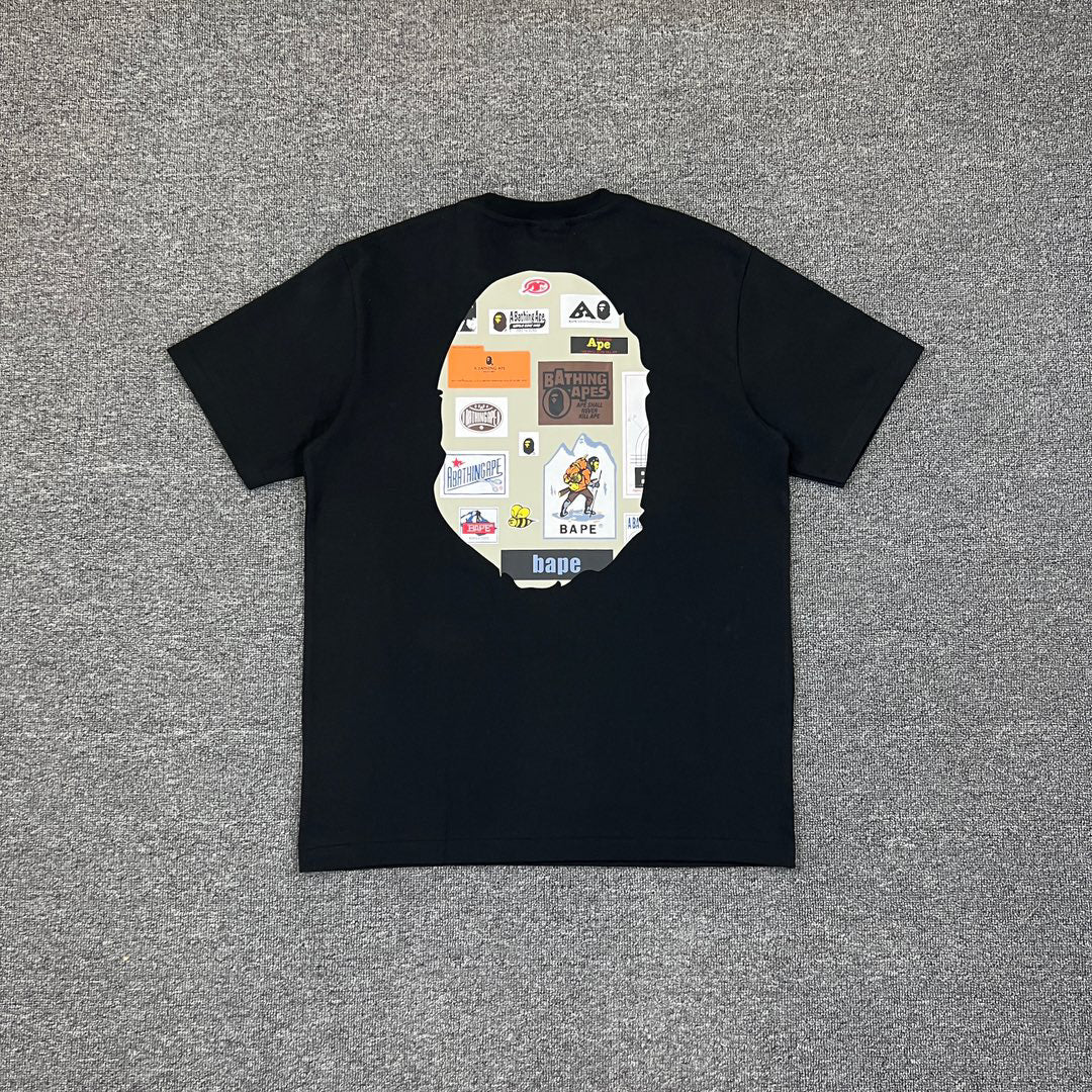 BAPE Archive Hangtag Label Collage Ape Head Double-Sided Print Tee Oversized Unisex T-Shirt