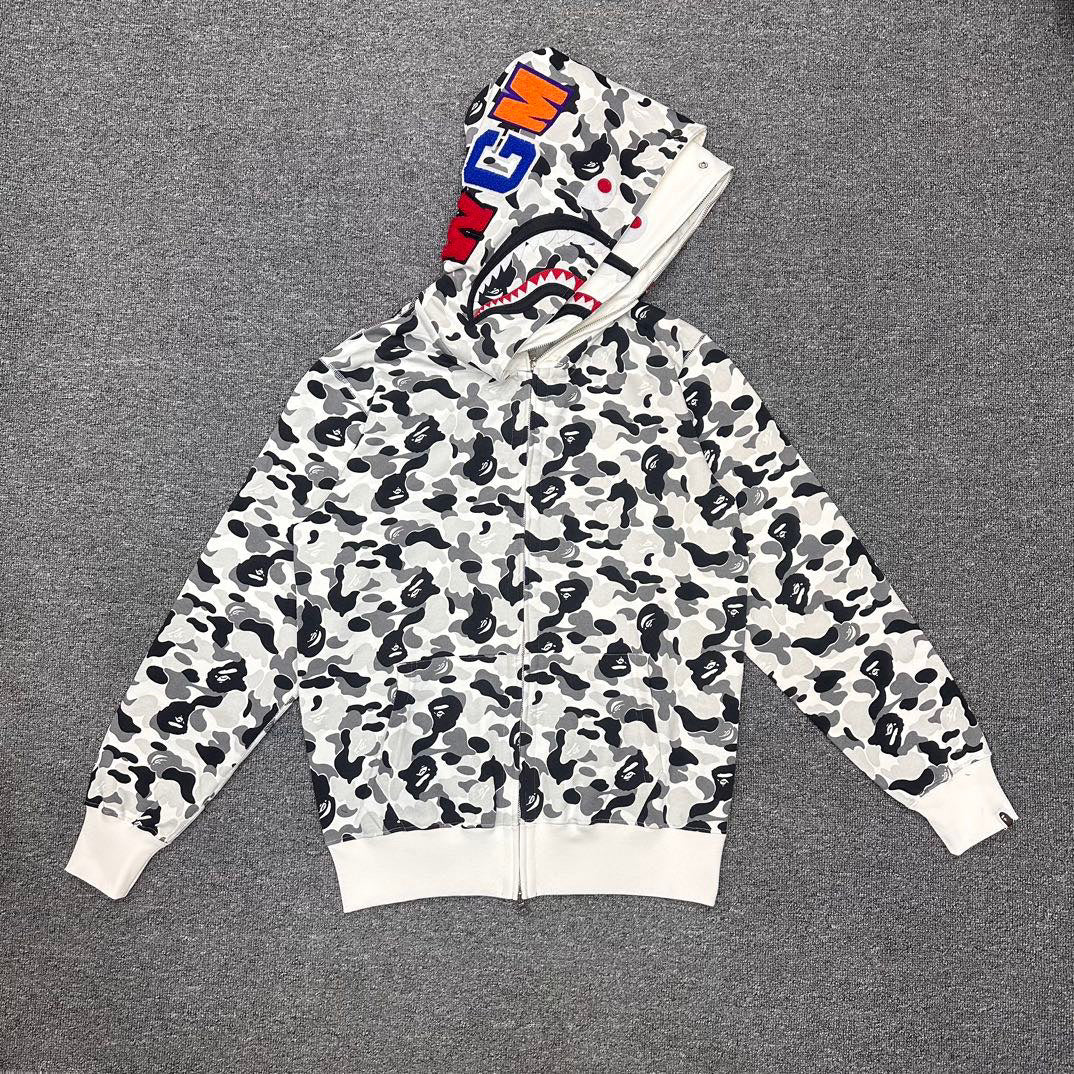 BAPE Macro City Camo Shark Full-Zip Double Hood Hoodie