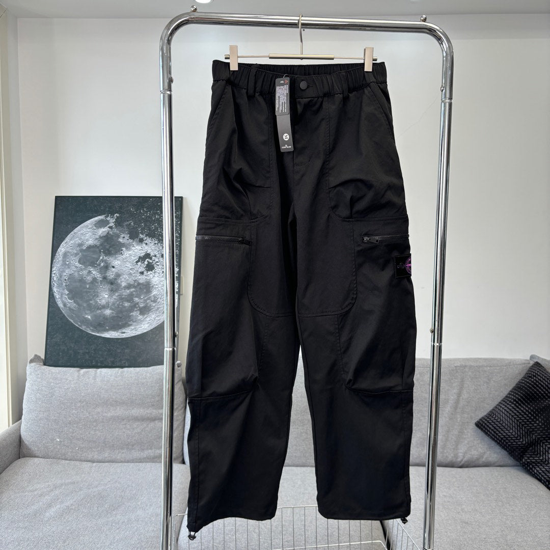 Stone Island Multi-Pocket Cargo Trousers with Bellows Pockets and Compass Badge