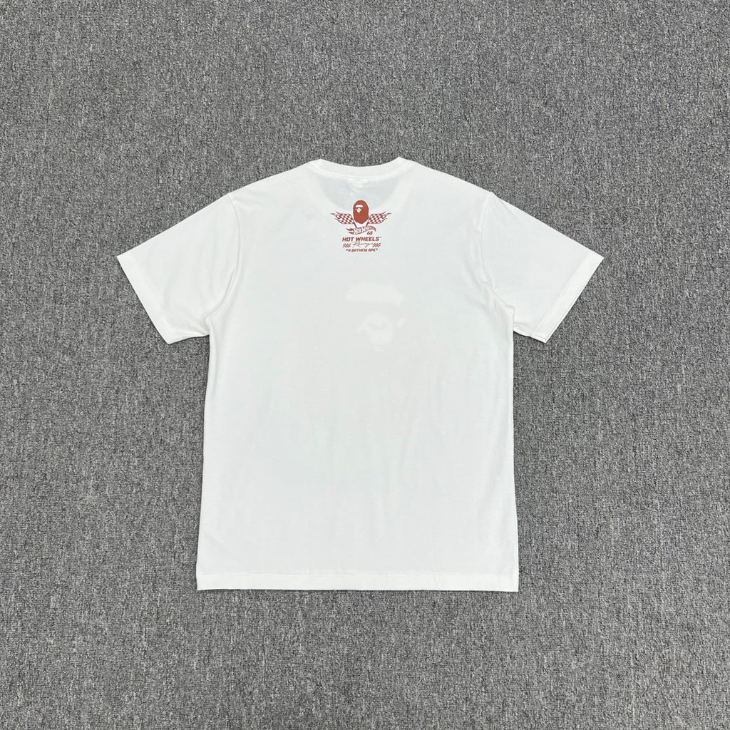 BAPE × Hot Wheels Collab Ape Head Sticker-Fill Badge Print Tee Oversized Unisex T-Shirt