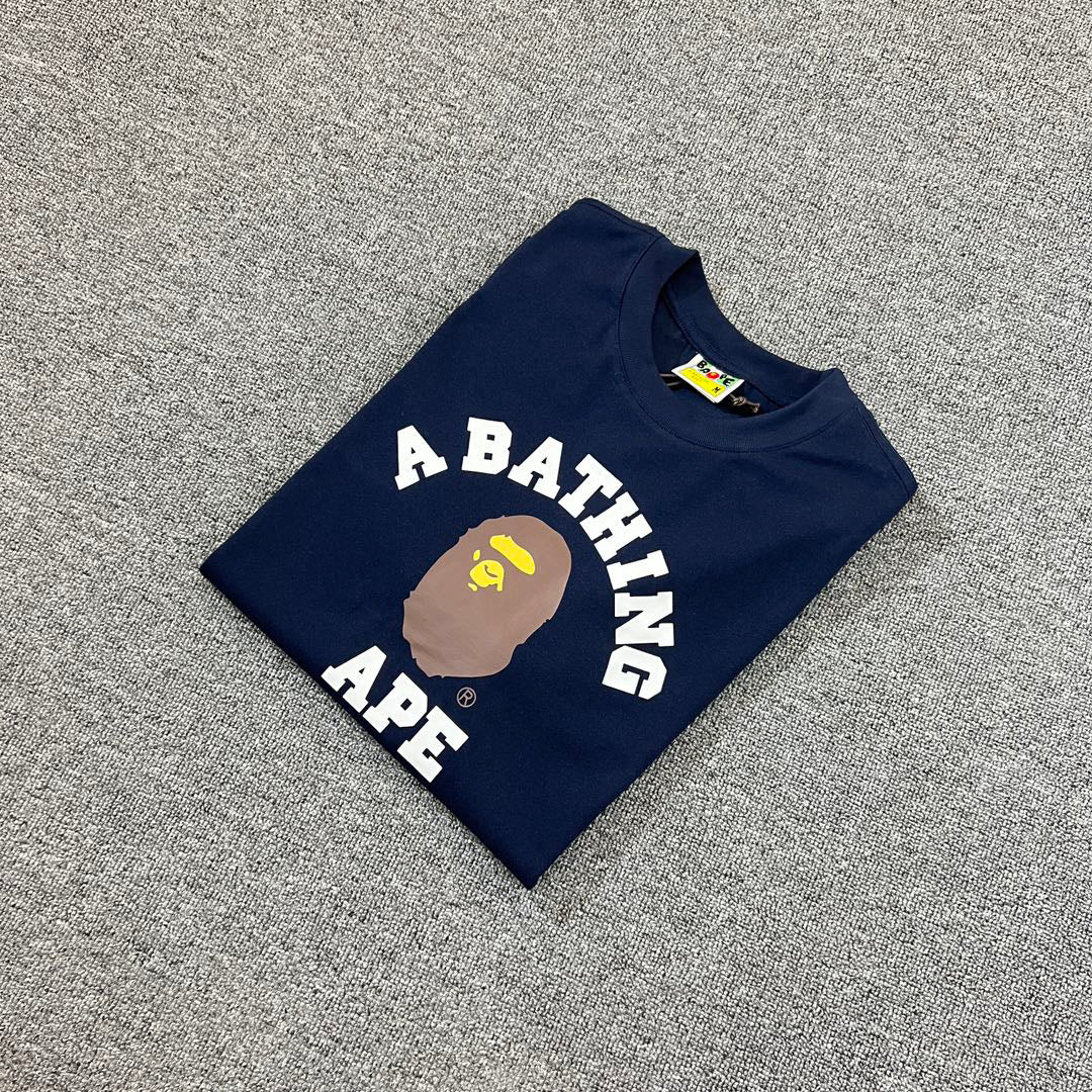 BAPE SS25 Classic College Tee "A Bathing Ape" Arch Logo Oversized Heavyweight Unisex T-Shirt