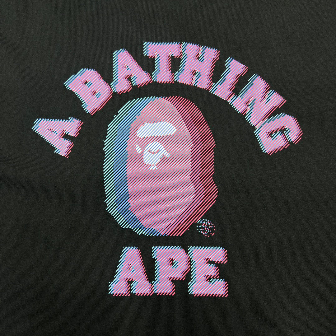 BAPE Glitch Art Ape Head College Tee Oversized Unisex T-Shirt