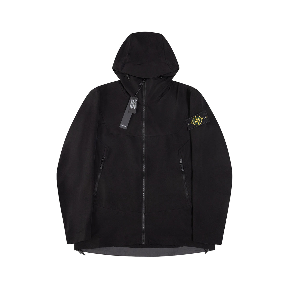 Stone Island Hooded Soft-Shell Jacket with Zip Pockets and Compass Badge