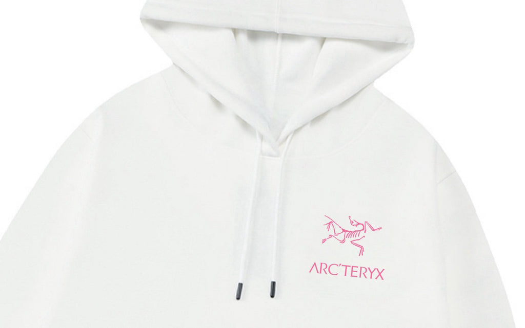 Arc'teryx Pink Logo Print Oversized Fleece-Lined Hoodie