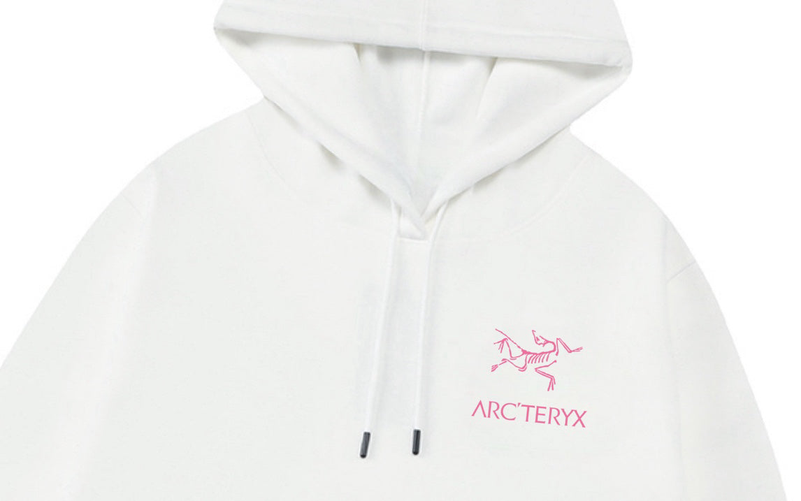 Arc'teryx Pink Logo Print Oversized Fleece-Lined Hoodie