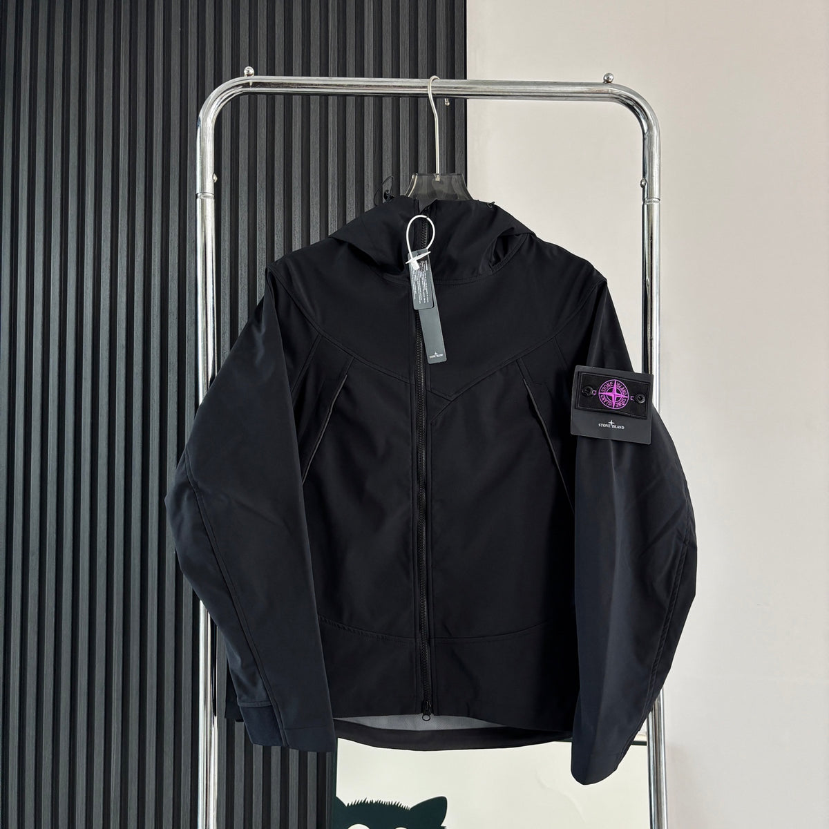 Stone Island Softshell Technical Hooded Jacket with Compass Badge