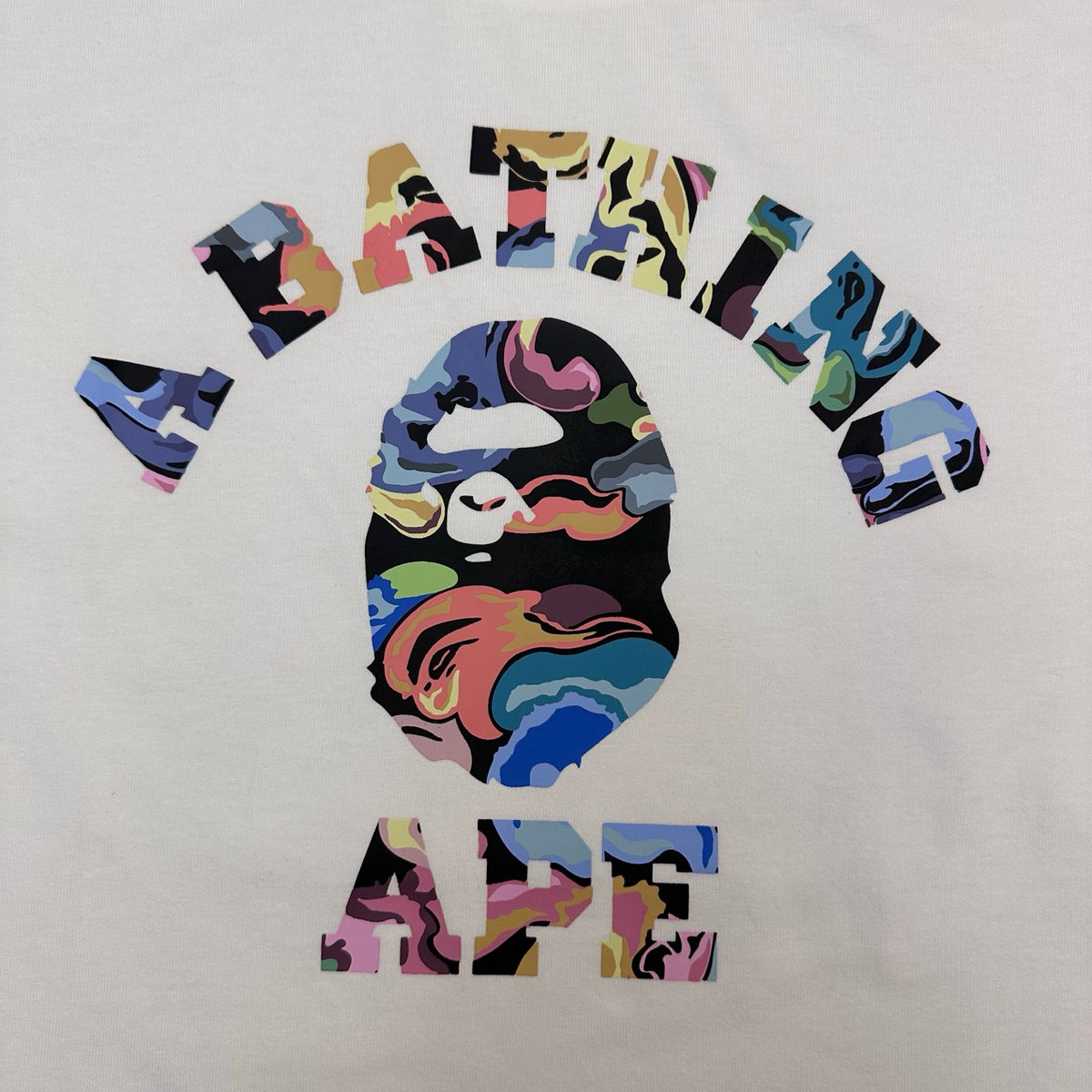 BAPE Art Camo Fluid Gradient College Ape Head Oversized Heavyweight Unisex T-Shirt
