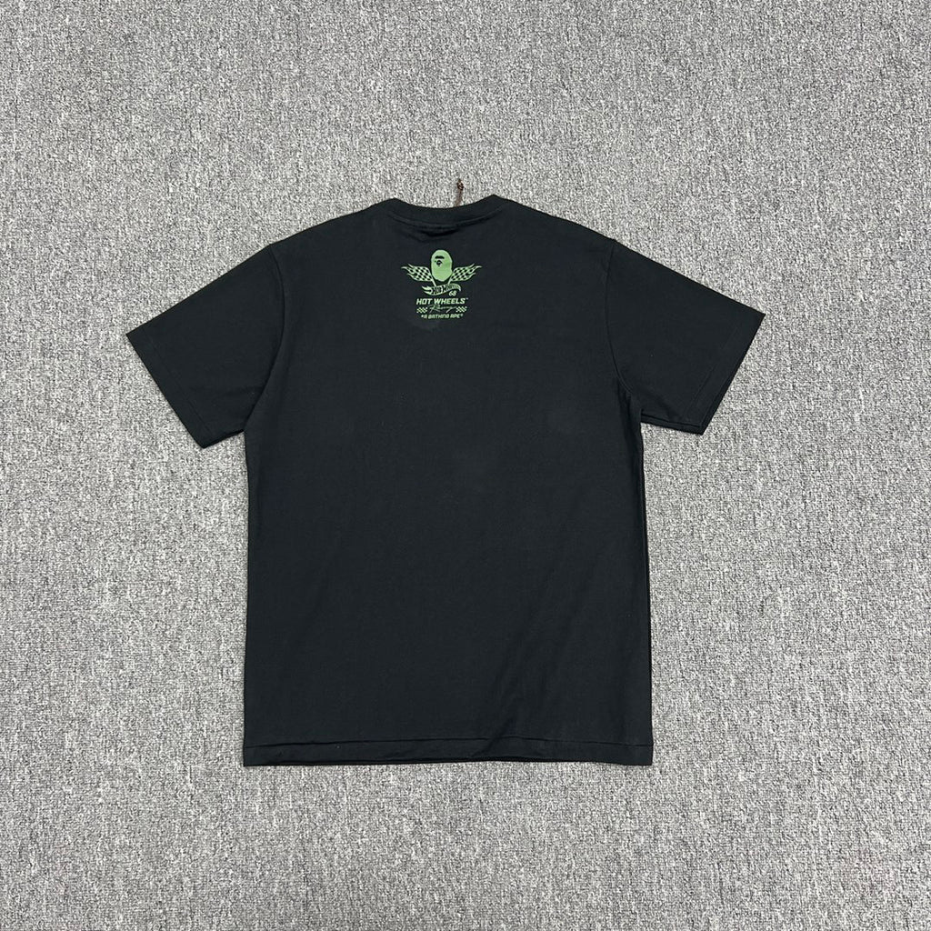 BAPE × Hot Wheels Collab Ape Head Sticker-Fill Badge Print Tee Oversized Unisex T-Shirt