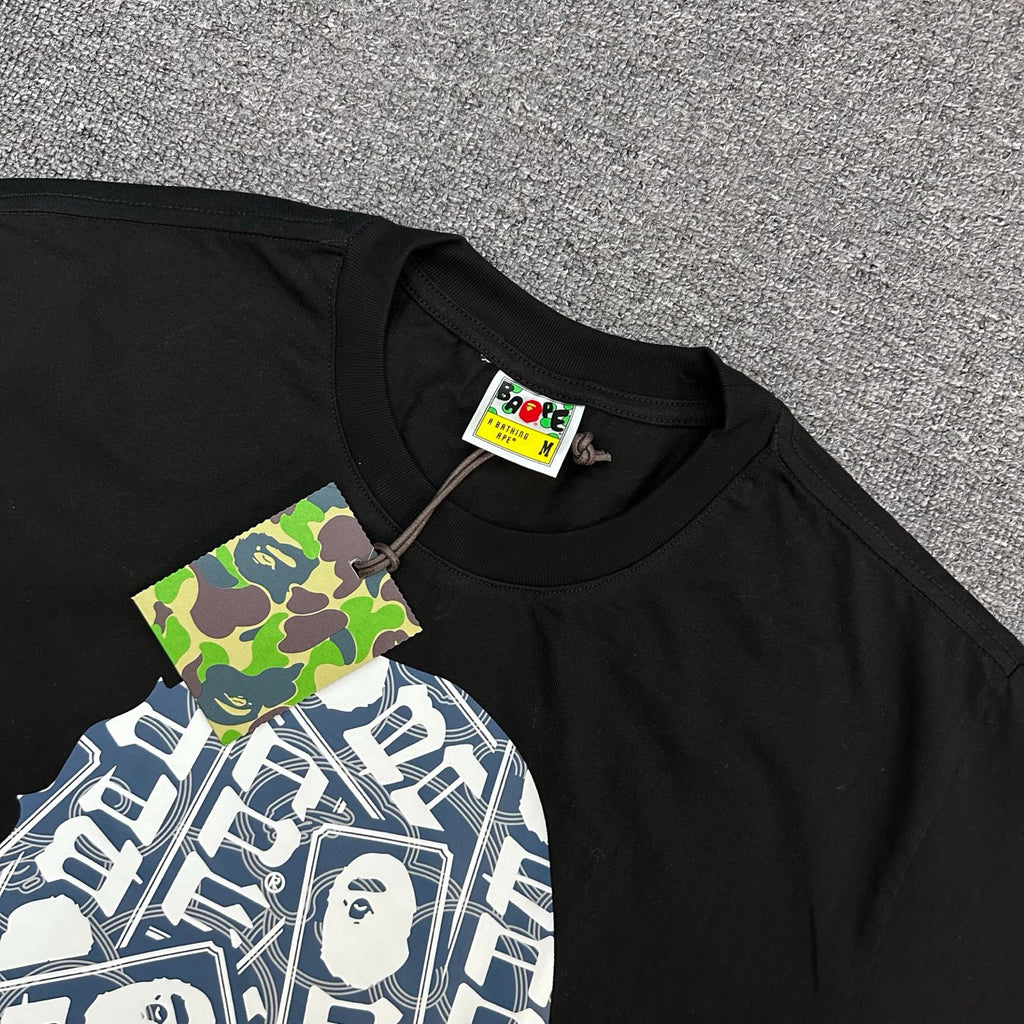 BAPE FW25 Banknote Collage Ape Head Oversized Heavyweight Unisex T-Shirt