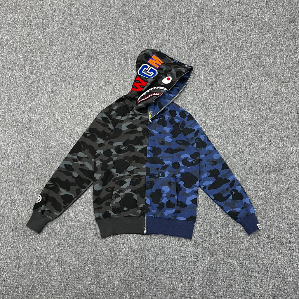 BAPE City Camo Half Shark Full-Zip Hoodie - Dual Camo Split