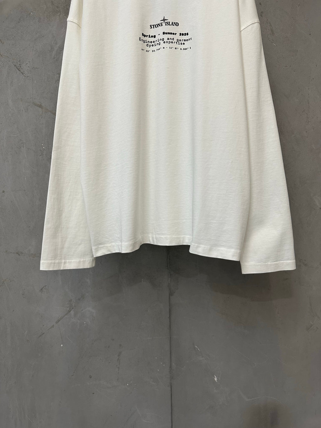 Stone Island Spring Summer 2026 Archive Text Print Long Sleeve Tee - 2 Colors