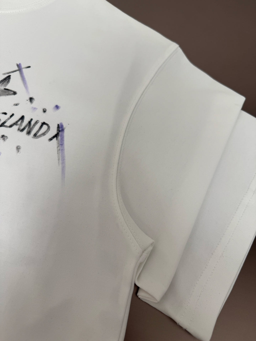 Stone Island Hand-Painted Graffiti T-Shirt with Compass Rose Back Print