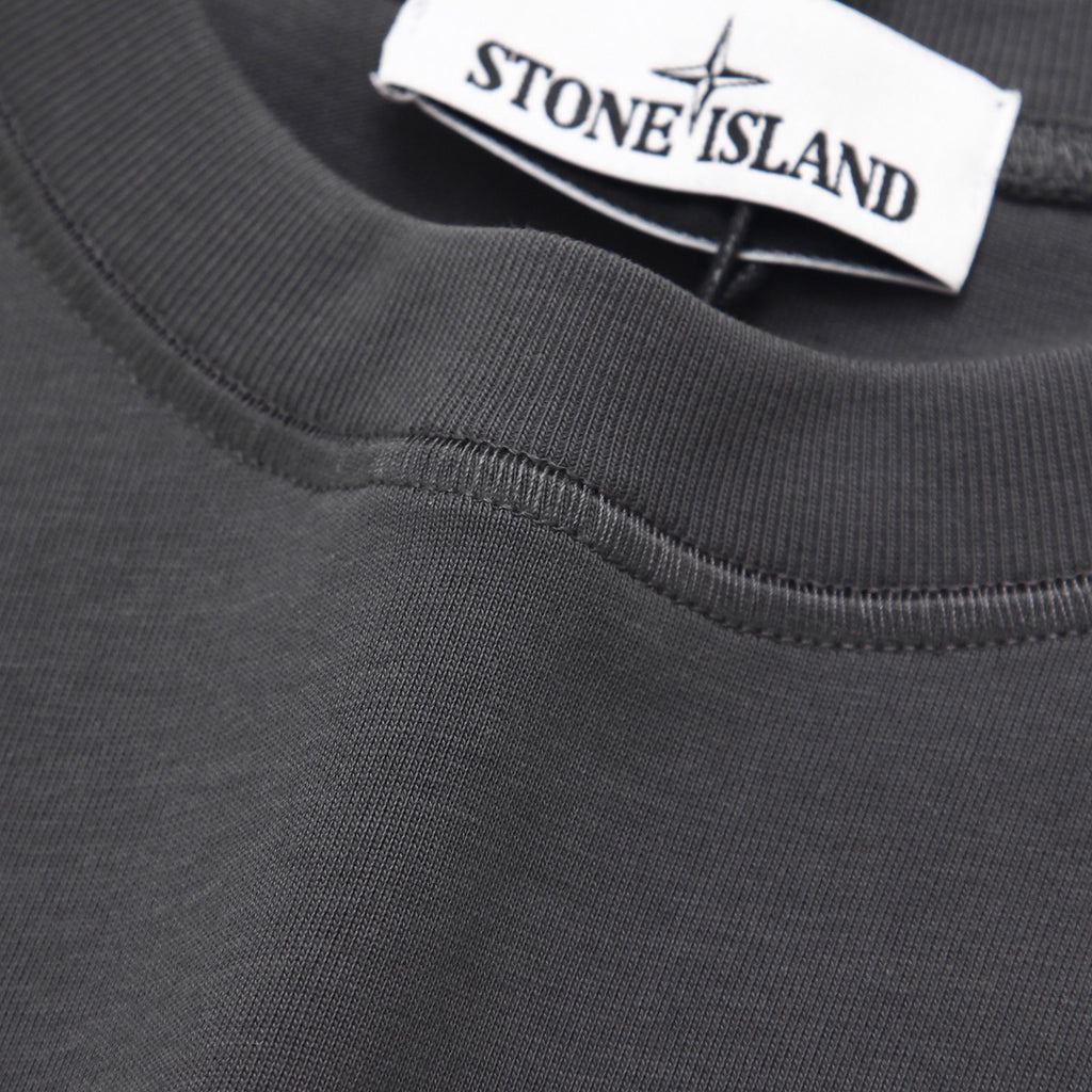 Stone Island Left Chest Horseshoe Compass Badge Print Crew Neck T-Shirt