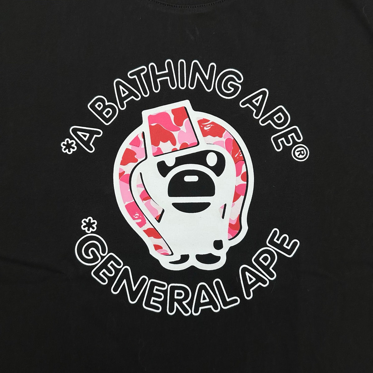 BAPE SS26 General Ape T-Shirt — White / Black