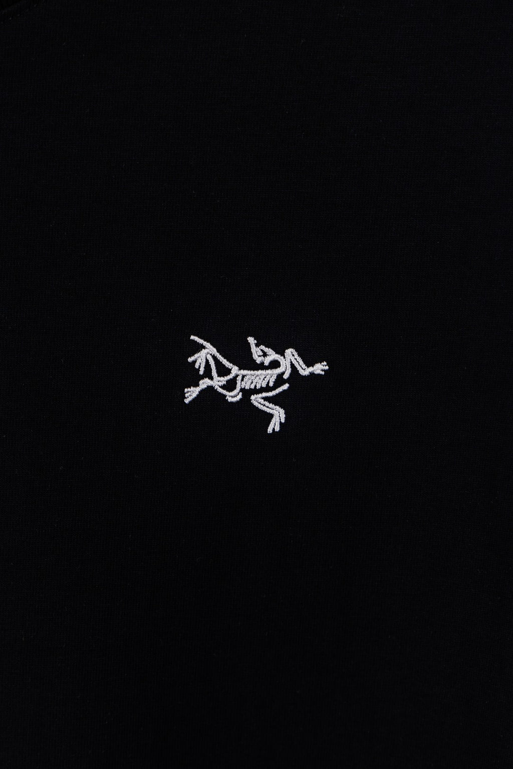 Arc'teryx Spring Summer Black Casual Tee Contrast Stitching Bird Logo Short‑Sleeve T‑Shirt