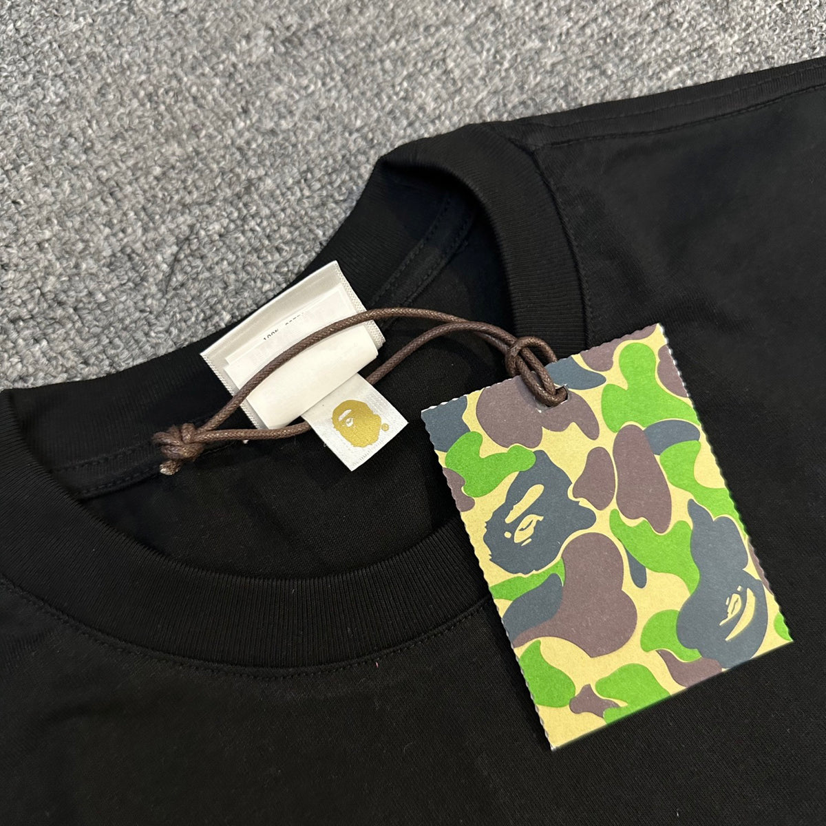 BAPE SS25 "A. Bathing Ape" Script Logo Left Chest Embroidered Oversized Heavyweight Unisex T-Shirt