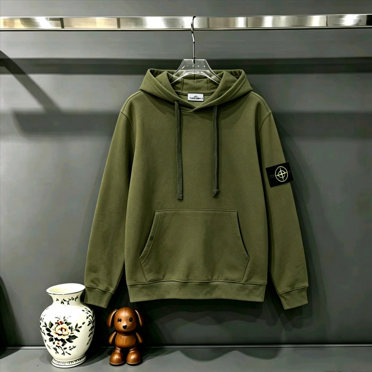 Stone Island Classic Compass Badge Pullover Hoodie Sweatshirt
