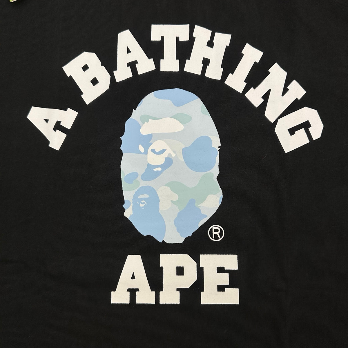 BAPE SS26 ABC Camo Ape Head College T-Shirt — Blue Camo / Pink Camo