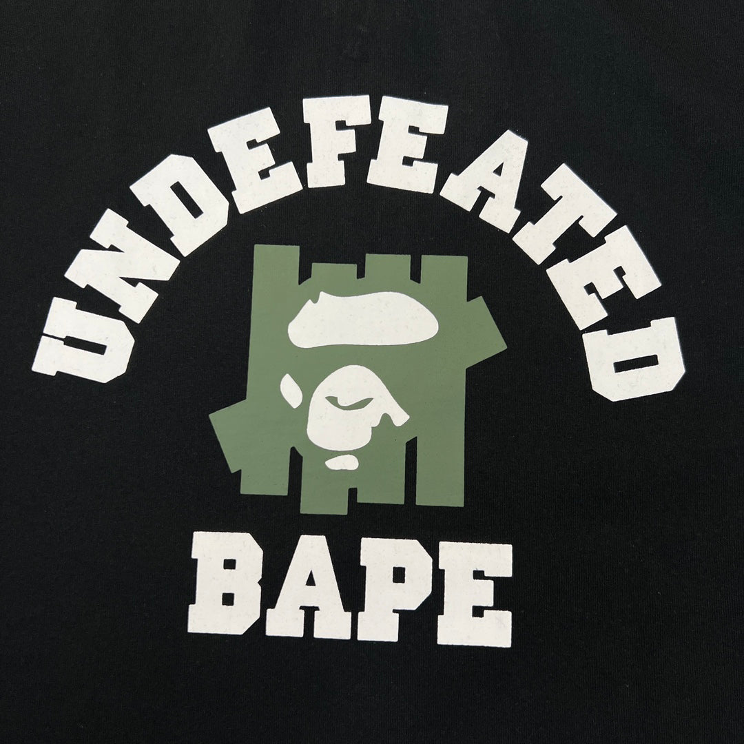 UNDEFEATED × BAPE Five Strike Ape Head College Tee Oversized Unisex T-Shirt