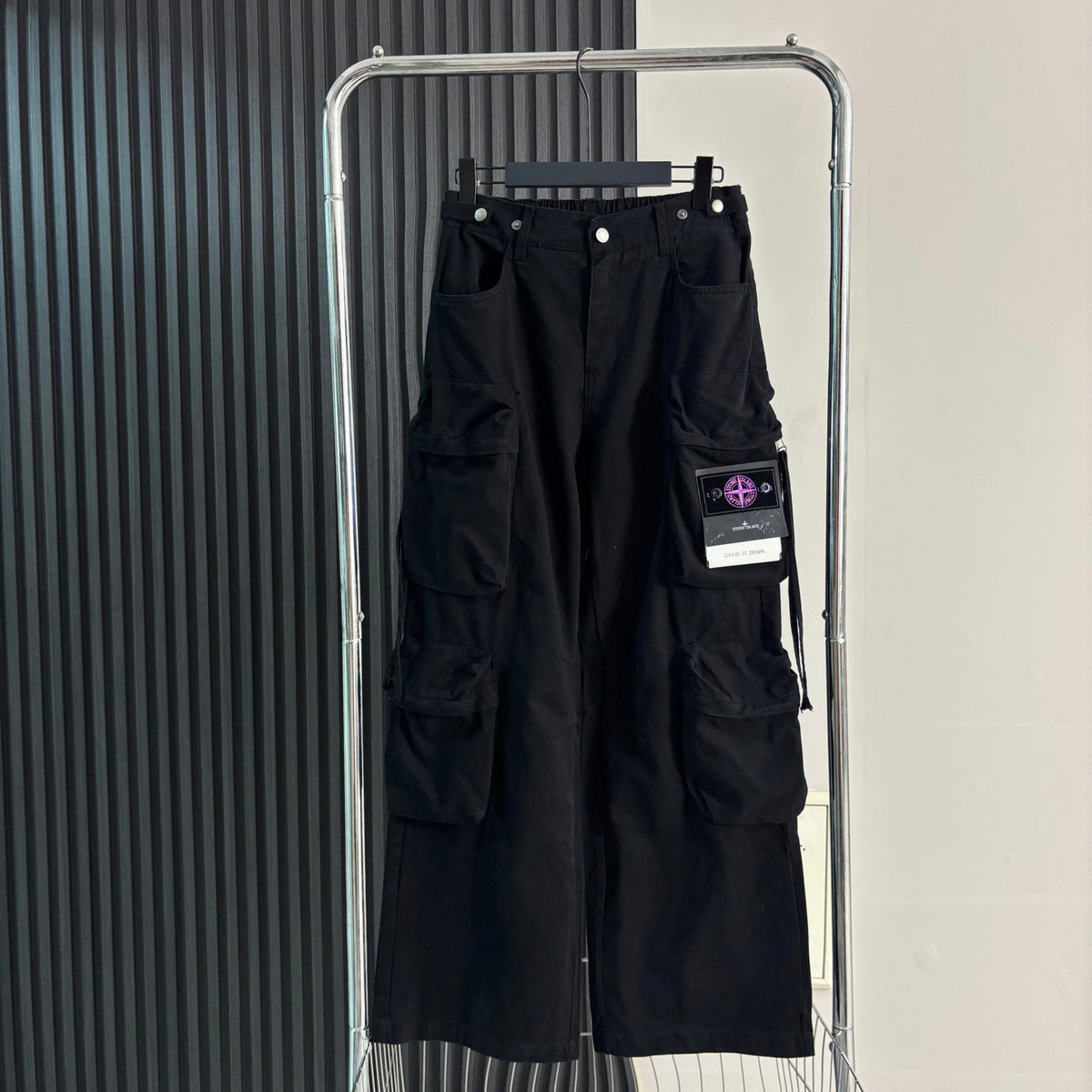 Stone Island Multi-Pocket Straight Cargo Parachute Pants with Compass Badge - 3 Colors