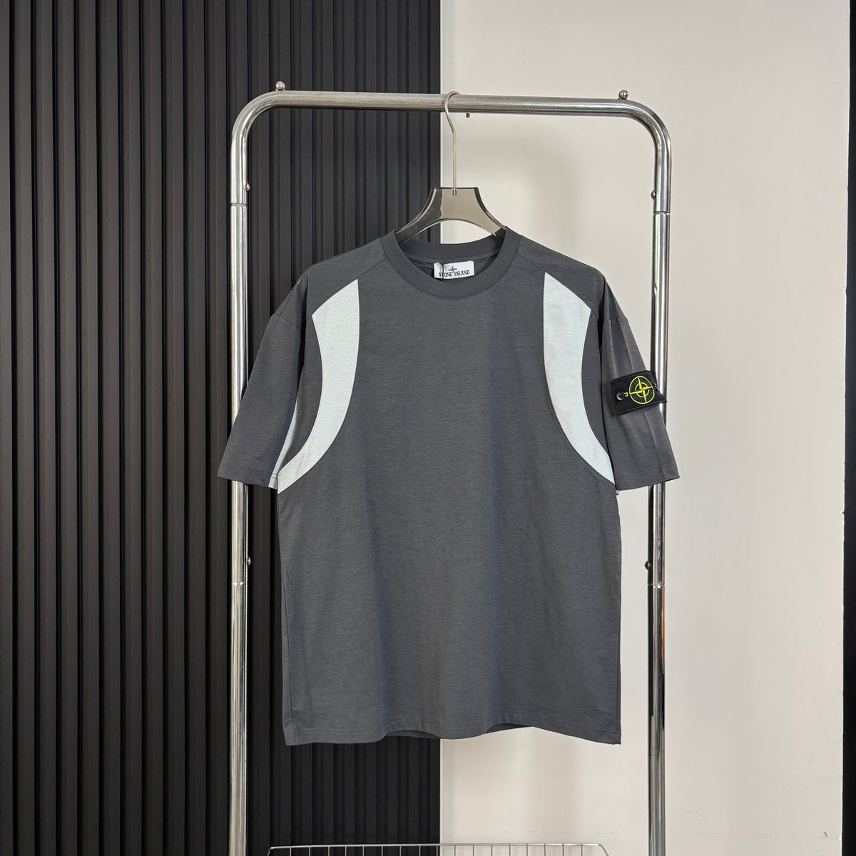 Stone Island American Sportswear Curved Contrast Panel Quick-Dry T-Shirt